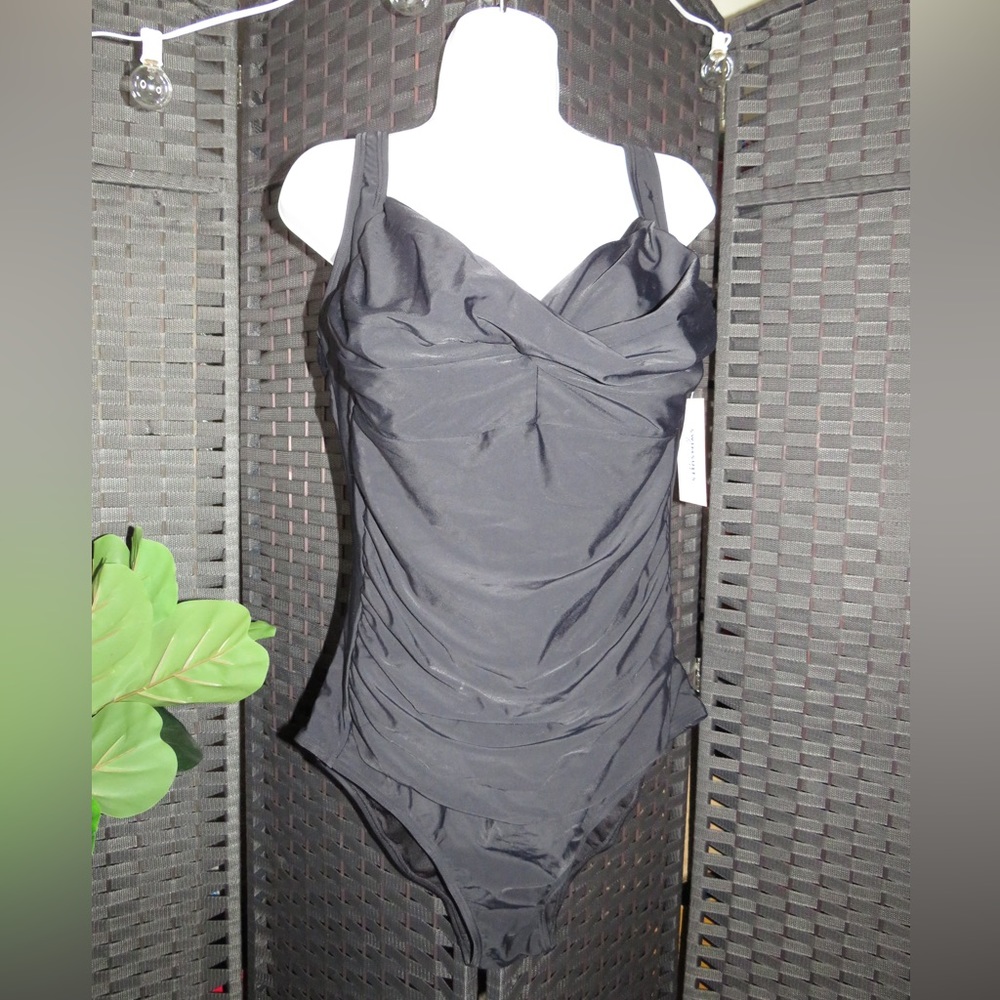 Swimsuits for all twist front one piece